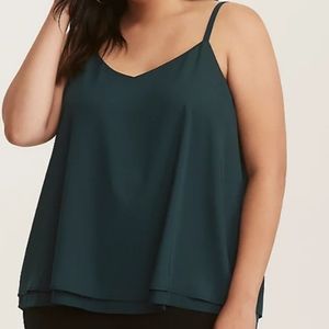 Torrid - GREEN MATTE SATIN SWING CAMI